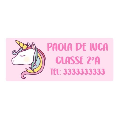 Etichette termoadesive personalizzate con nome unicorno magico per indumenti scolastici Unicorni
