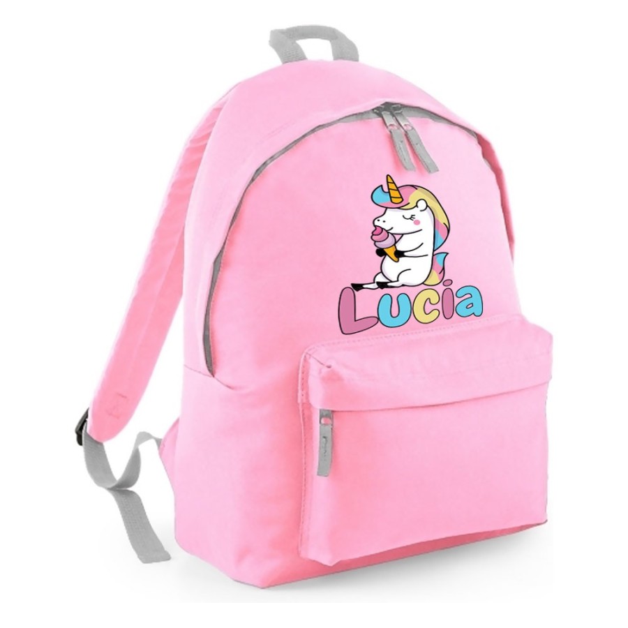 Zaino personalizzato con nome unicorno con gelato Unicorni