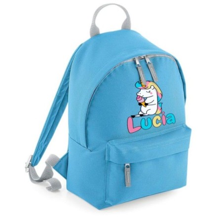 Zaino personalizzato con nome unicorno con gelato Unicorni
