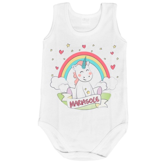 Body neonato personalizzato con nome piccolo unicorno Unicorni