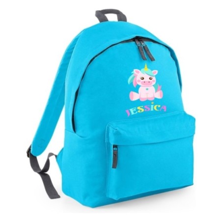Zaino personalizzato con nome baby unicorno con arcobaleno Unicorni