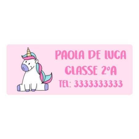 Etichette termoadesive personalizzate unicorno con arcobaleno stelle per indumenti scolastici Unicorni