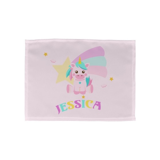 Tovaglietta personalizzata con nome baby unicorno con arcobaleno Unicorni
