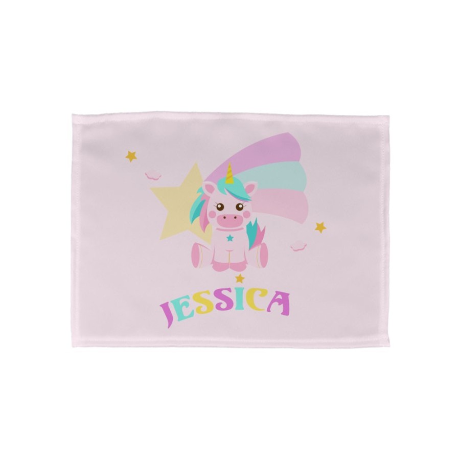 Tovaglietta personalizzata con nome baby unicorno con arcobaleno Unicorni