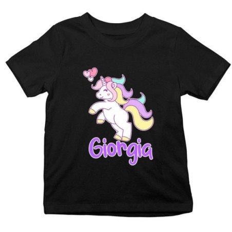 T-shirt bambino personalizzata con nome unicorno con...