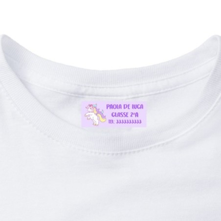 Etichette termoadesive personalizzate con nome unicorno...