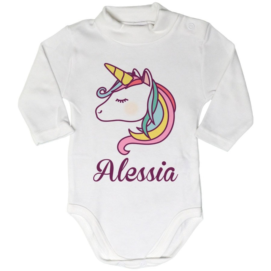 Body lupetto neonato personalizzato con nome unicorno magico Unicorni