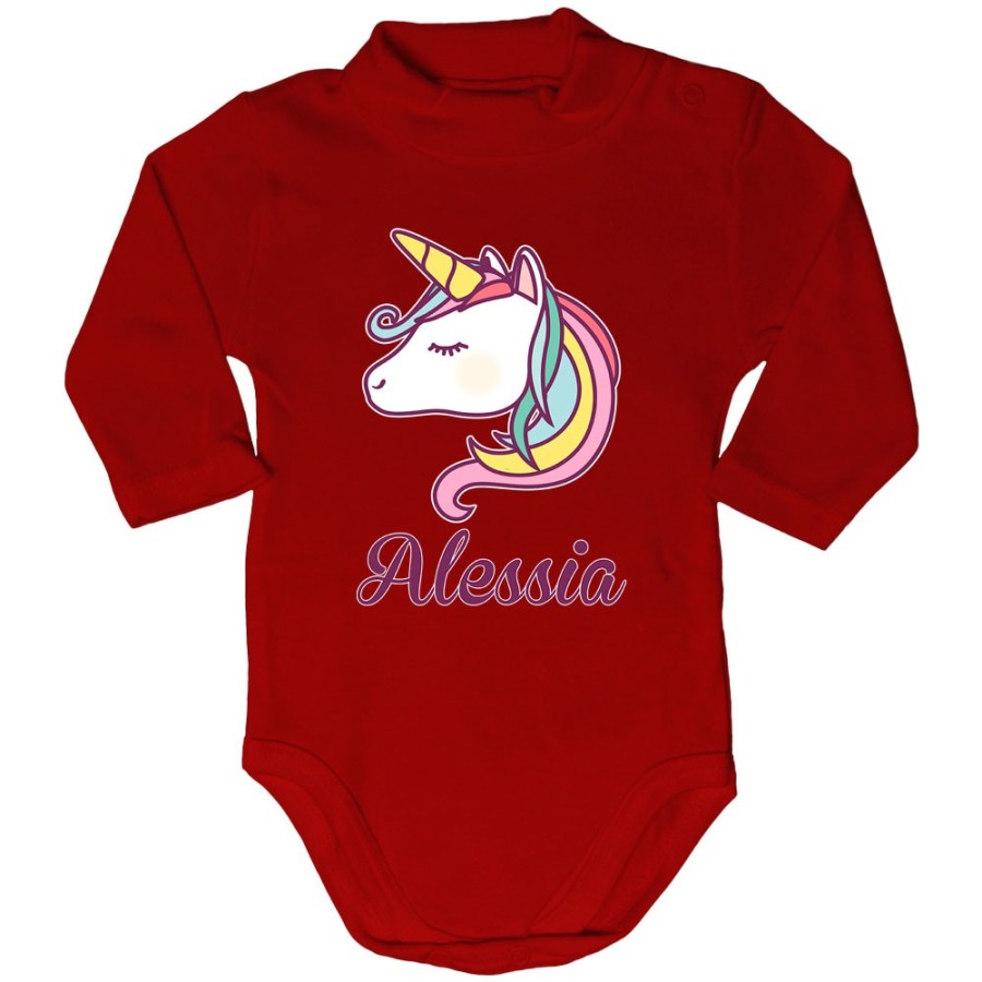 Body lupetto neonato personalizzato con nome unicorno magico Unicorni