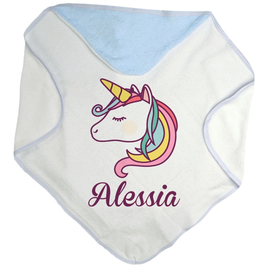 Accappatoio neonato personalizzato con nome unicorno magico Unicorni