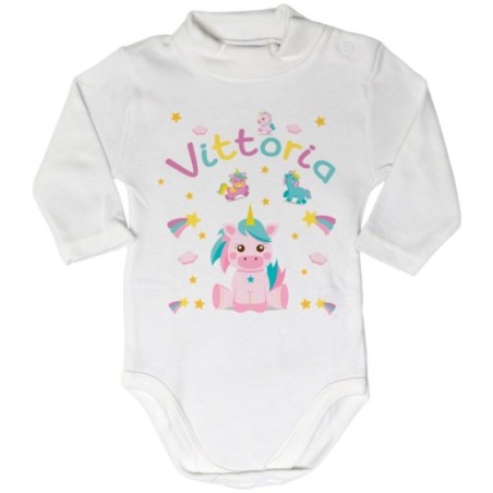 Body lupetto neonato personalizzato con nome baby...