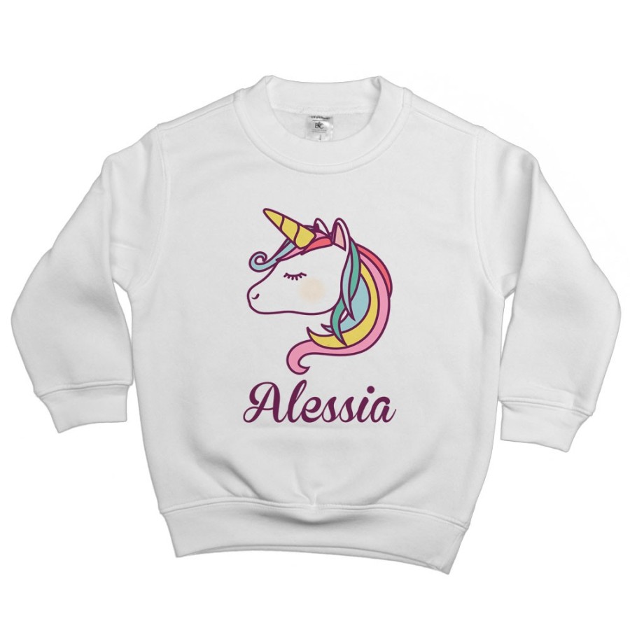 Felpa bambino personalizzata con nome unicorno magico Unicorni