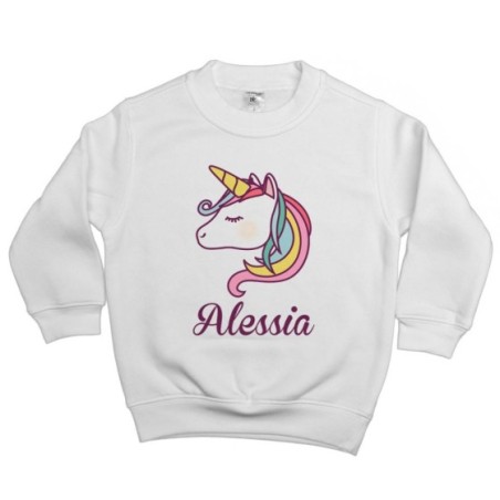 Felpa bambino personalizzata con nome unicorno magico Unicorni