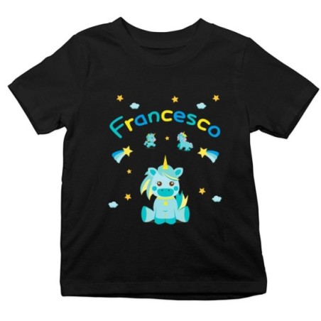 T-shirt bambino personalizzata con nome baby unicorno con arcobaleno Unicorni
