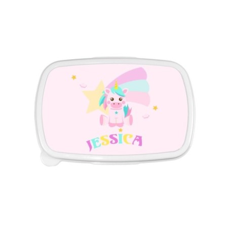 Porta pranzo personalizzato con nome baby unicorno con...