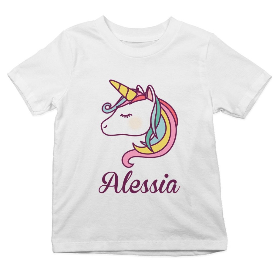 T-shirt bambino personalizzata con nome unicorno magico Unicorni