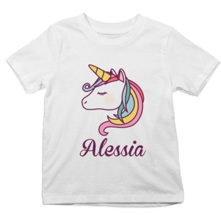 T-shirt bambino personalizzata con nome unicorno magico Unicorni