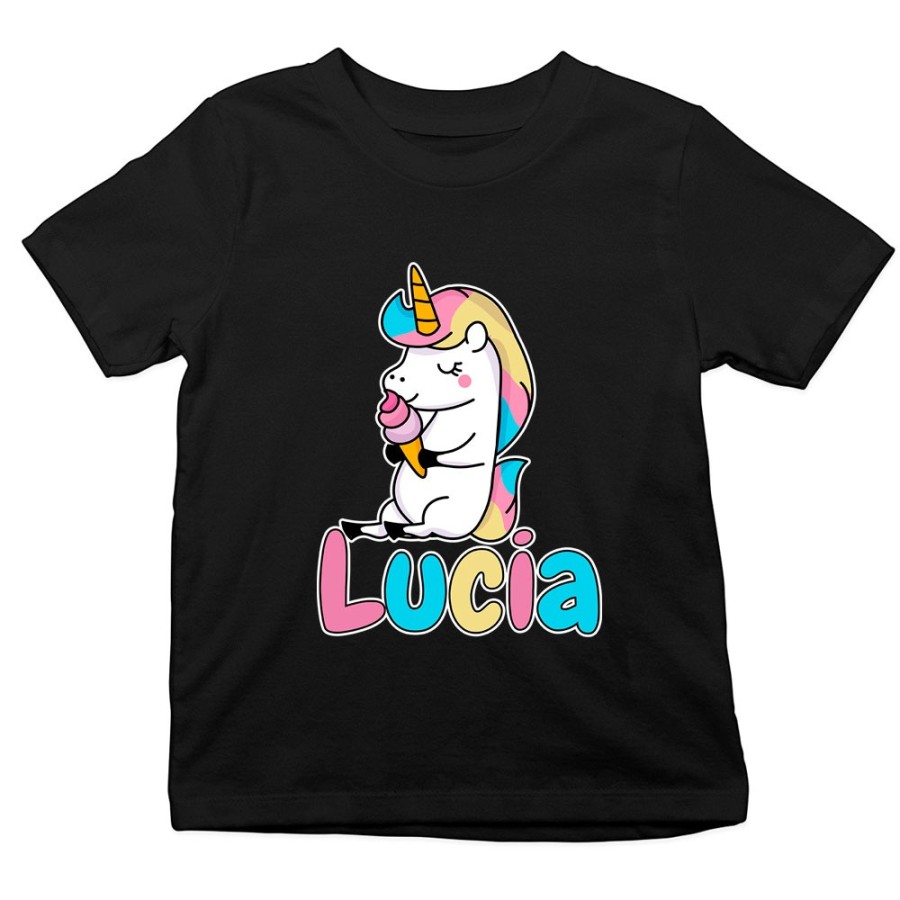 T-shirt bambino personalizzata con nome unicorno con gelato Unicorni