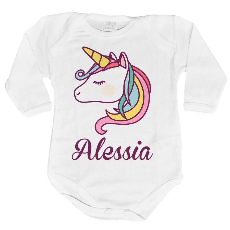 Body neonato personalizzato con nome unicorno magico Unicorni