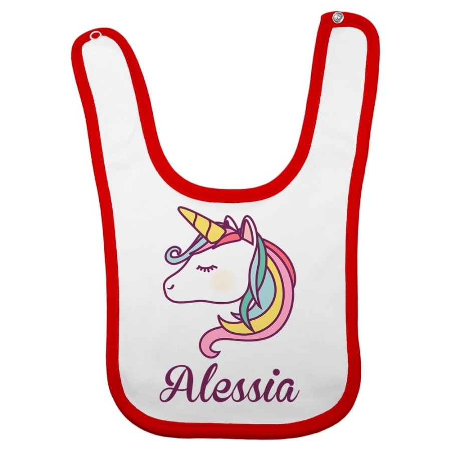 Bavaglino neonato personalizzato con nome unicorno magico Unicorni