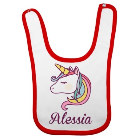 Bavaglino neonato personalizzato con nome unicorno magico Unicorni