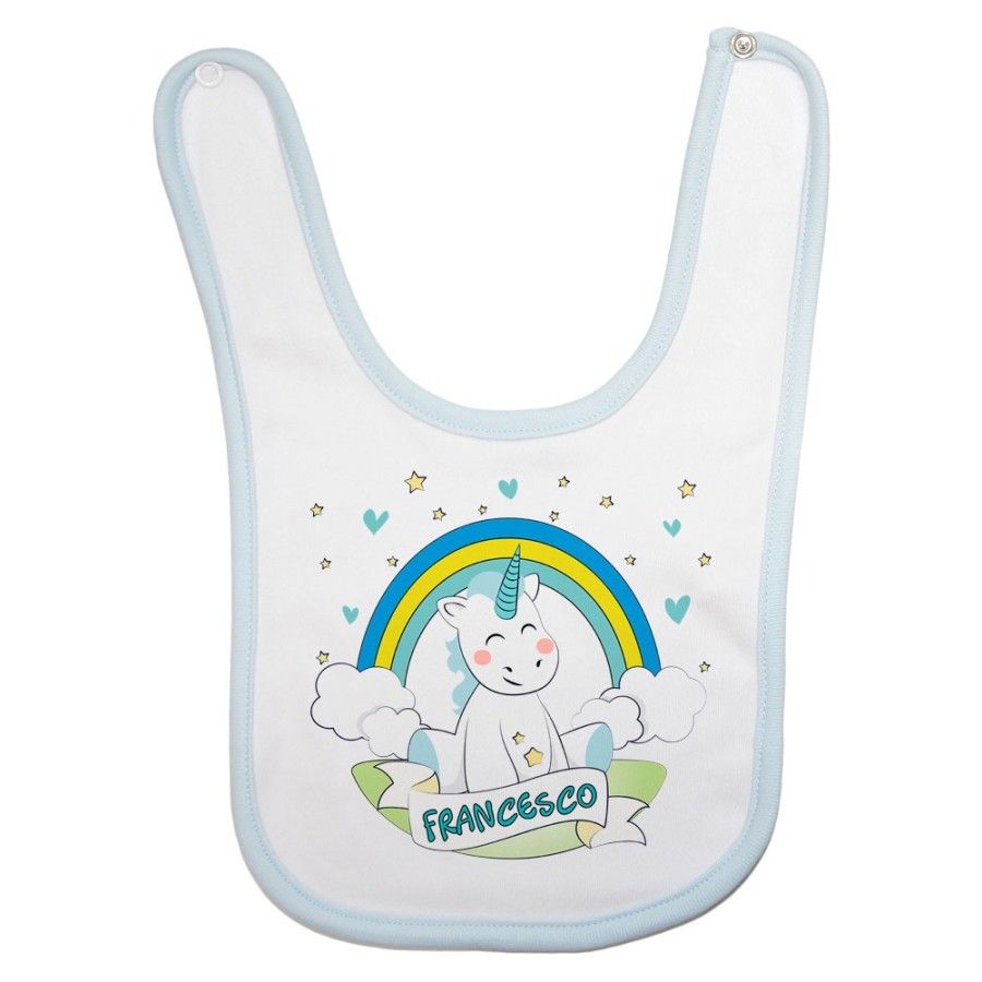 Bavaglino neonato personalizzato con nome piccolo unicorno Unicorni