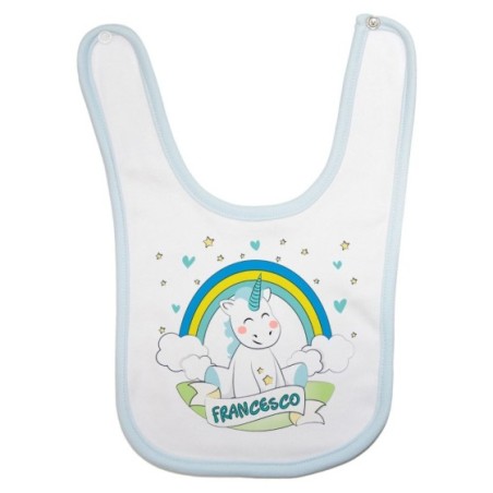 Bavaglino neonato personalizzato con nome piccolo unicorno Unicorni