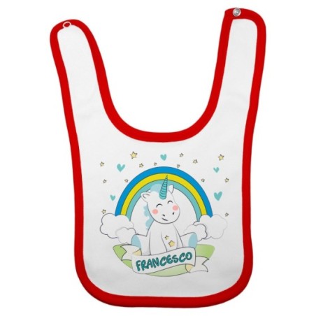 Bavaglino neonato personalizzato con nome piccolo unicorno Unicorni