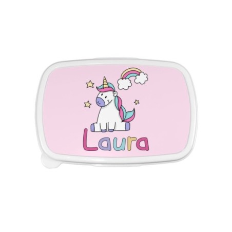 Porta pranzo personalizzato con nome unicorno con...