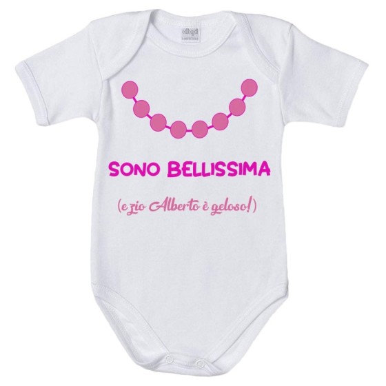 Body neonata personalizzato  nome sono bellissima e zio è geloso Per gli zii