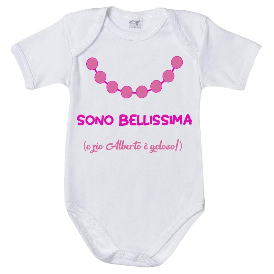 Body neonata personalizzato  nome sono bellissima e zio è geloso Per gli zii
