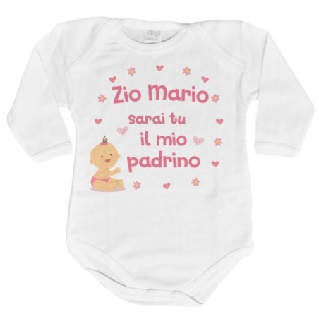 Body neonato personalizzato  nome sarai tu il mio padrino