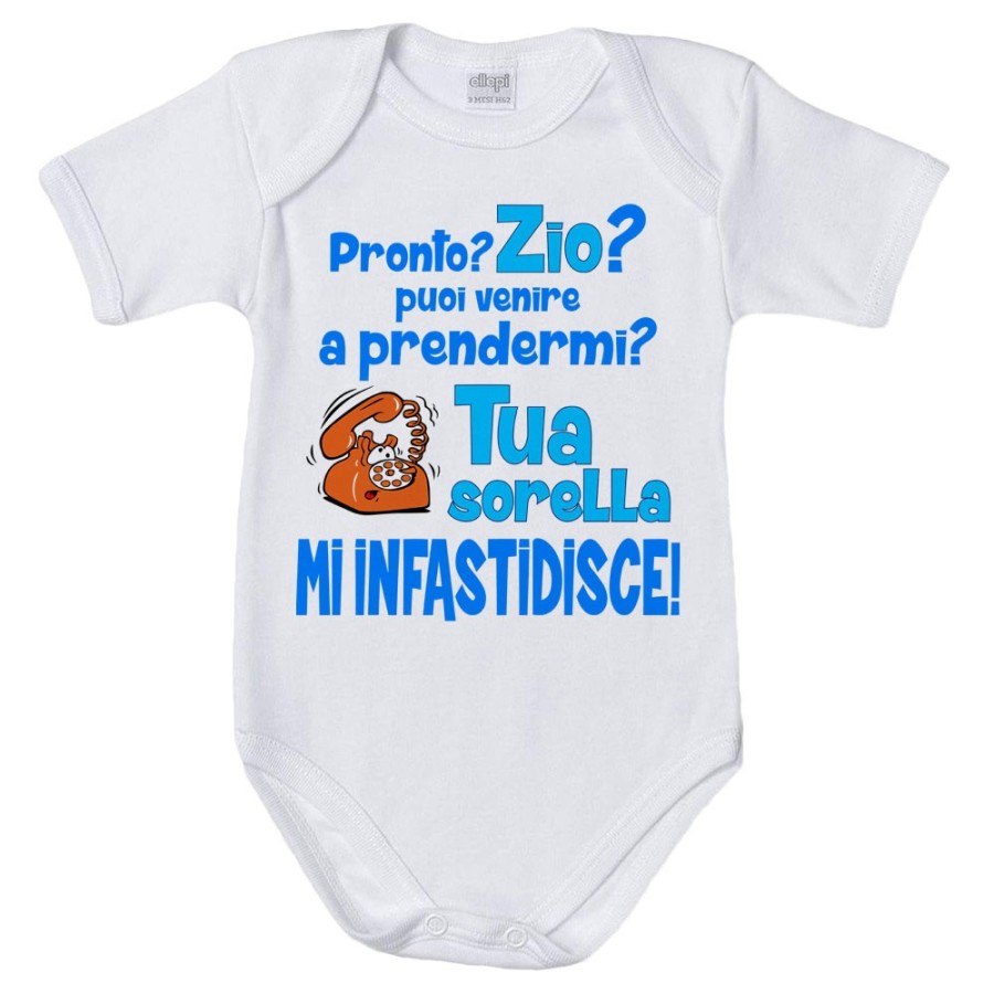 Body neonato pronto zia zio? puoi venire a prendermi? tua sorella mi infastidisce Per gli zii