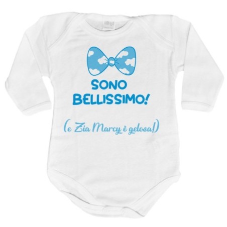 Body neonato personalizzato  nome sono bellissimo e zia è gelosa Per gli zii