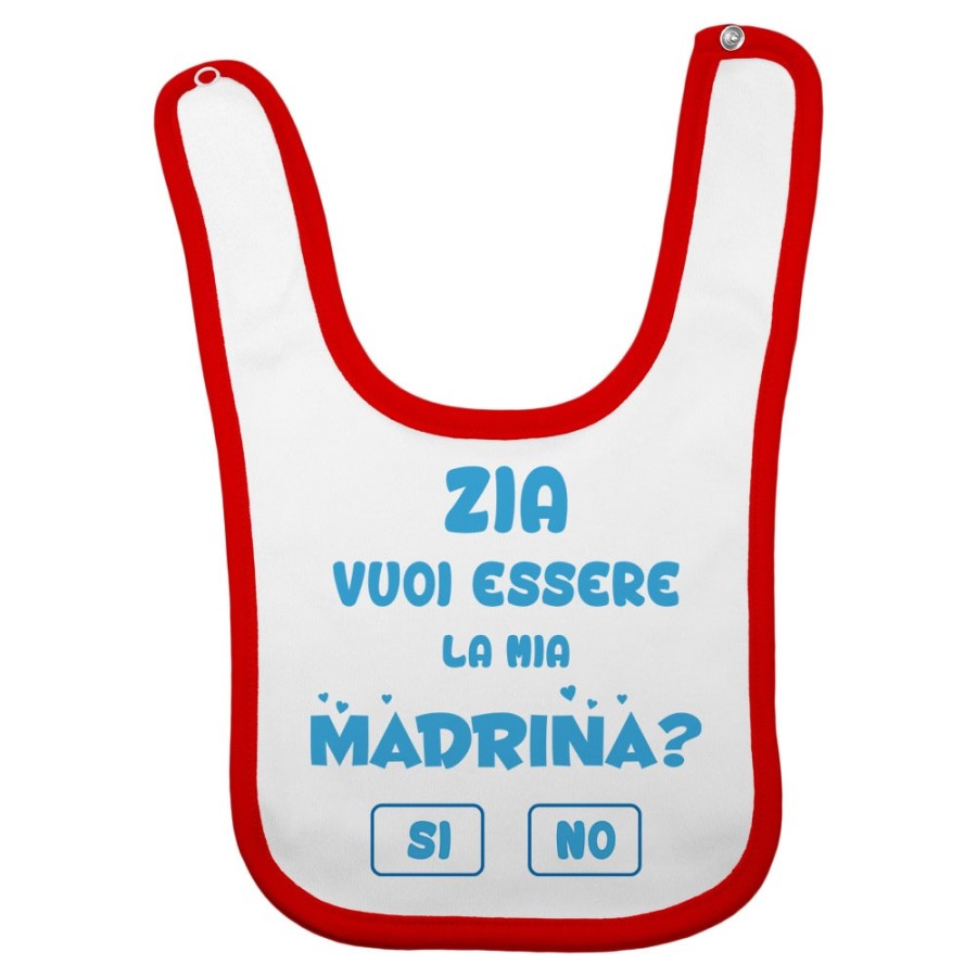 Bavaglino neonato personalizzabile  nome zia zio vuoi essere la mia madrina? Per gli zii