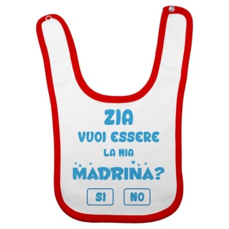 Bavaglino neonato personalizzabile  nome zia zio vuoi essere la mia madrina? Per gli zii