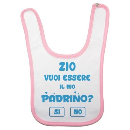 Bavaglino neonato personalizzabile  nome zia zio vuoi essere la mia madrina? Per gli zii
