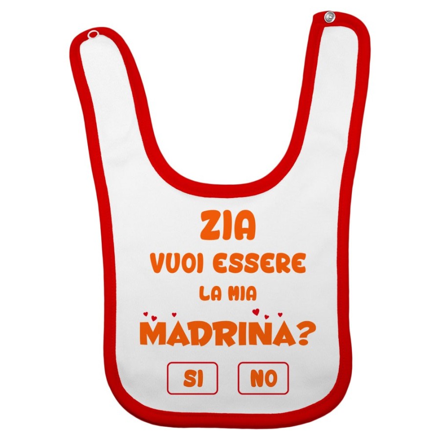 Bavaglino neonato personalizzabile  nome zia zio vuoi essere la mia madrina? Per gli zii