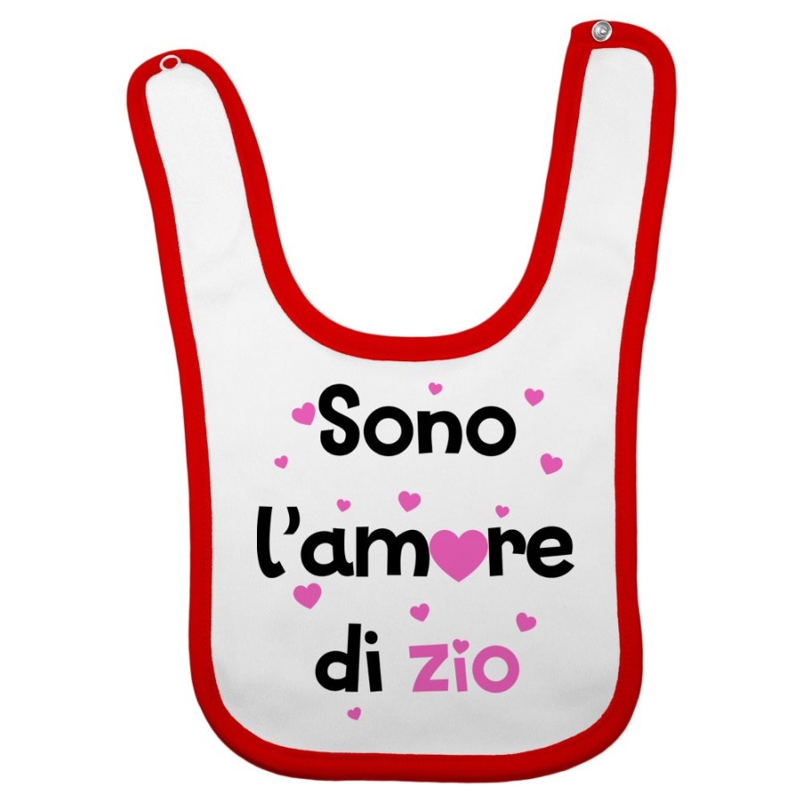 Bavaglino neonato sono amore dello zio degli zii  cuoricini Per gli zii