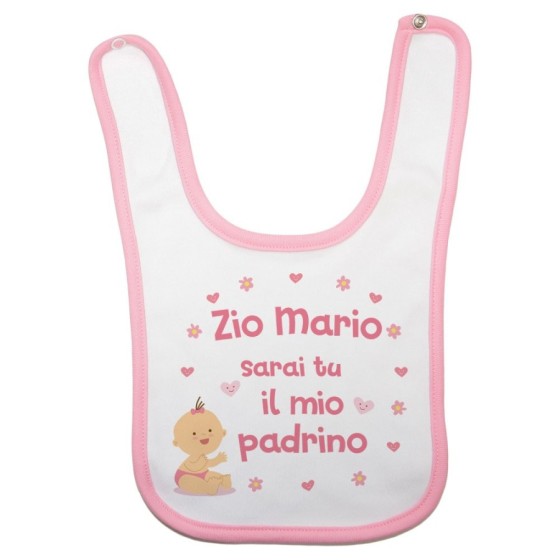 Bavaglino neonato personalizzato  nome sarai tu il mio padrino Per gli zii