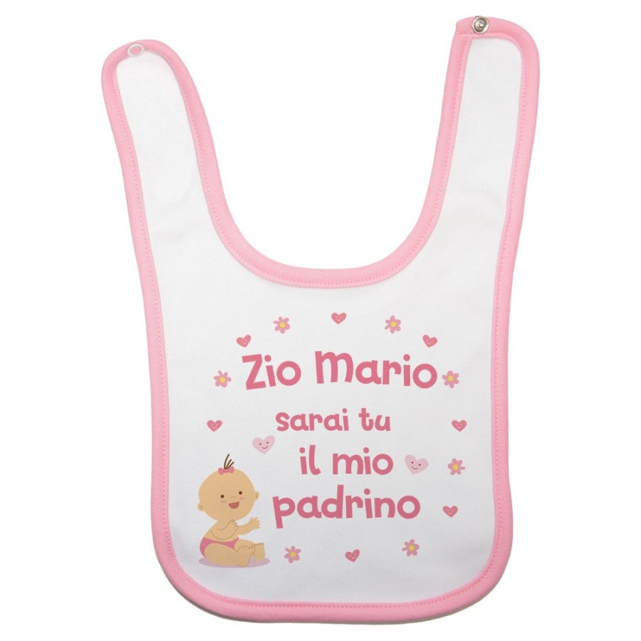 Bavaglino neonato personalizzato  nome sarai tu il mio padrino Per gli zii