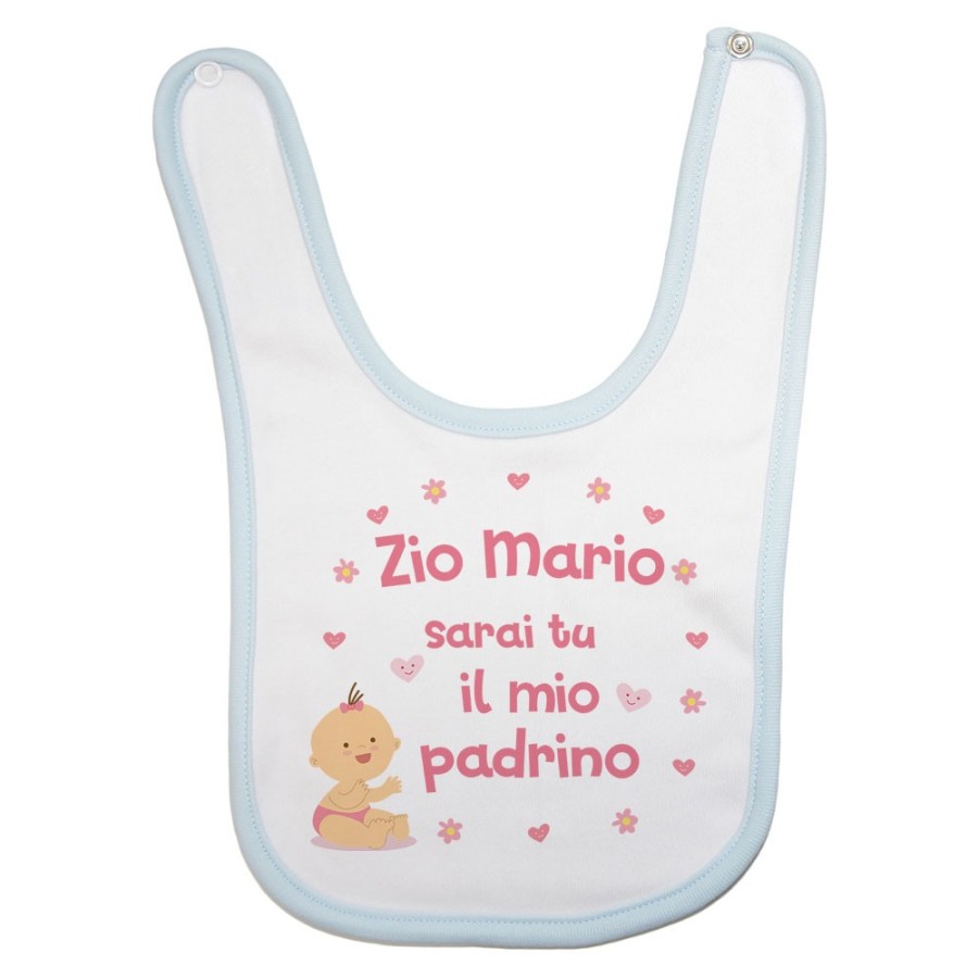 Bavaglino neonato personalizzato  nome sarai tu il mio padrino Per gli zii