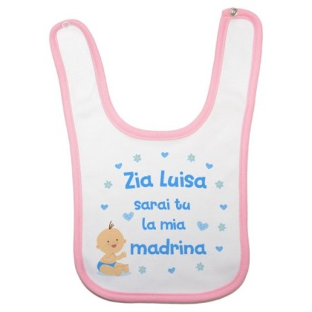 Bavaglino neonato personalizzato  nome sarai tu il mio padrino Per gli zii