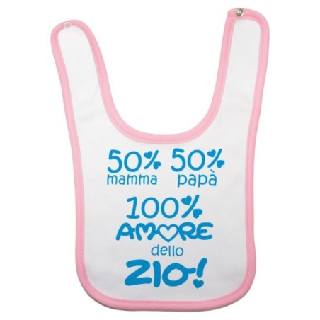 Bavaglino neonato 50% mamma 50% papà 100% amore di zio degli zii Per gli zii