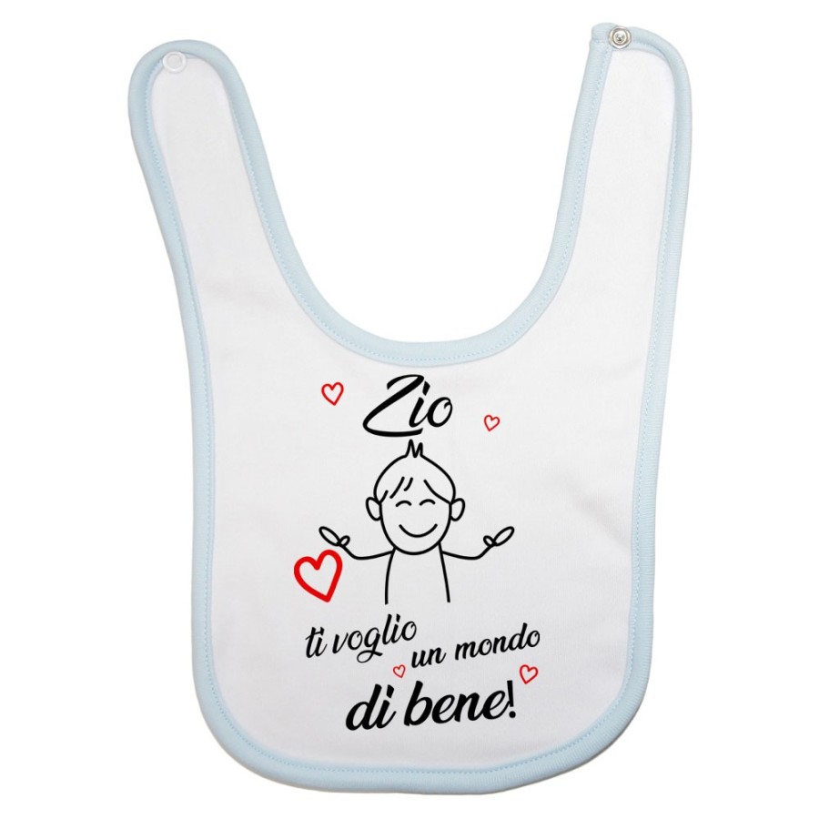 Bavaglino neonato zio zii ti voglio vi voglio un mondo di bene Per gli zii