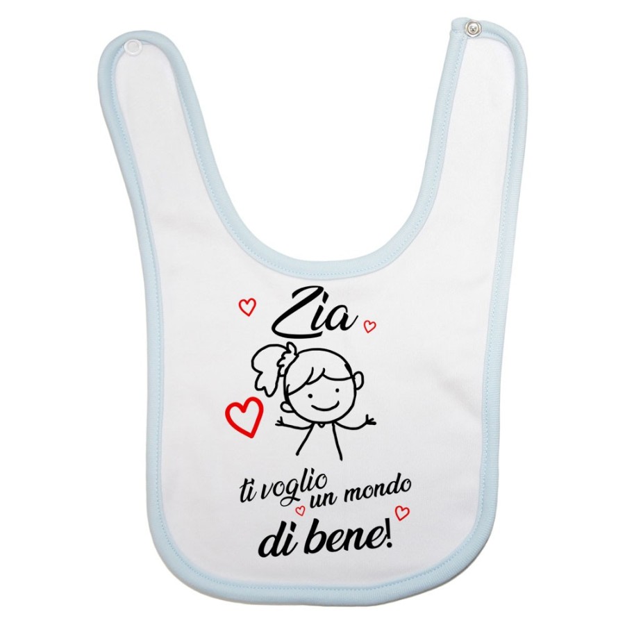 Bavaglino neonato zio zii ti voglio vi voglio un mondo di bene Per gli zii