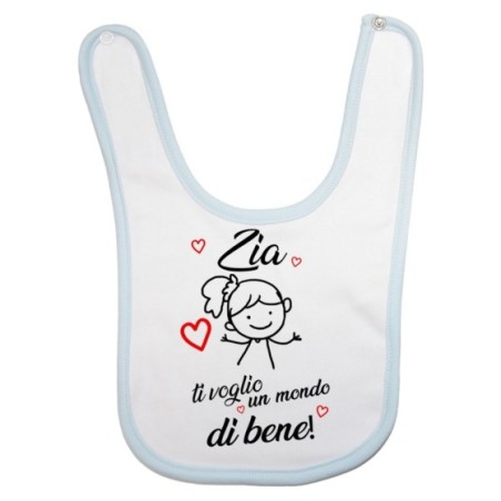 Bavaglino neonato zio zii ti voglio vi voglio un mondo di bene Per gli zii