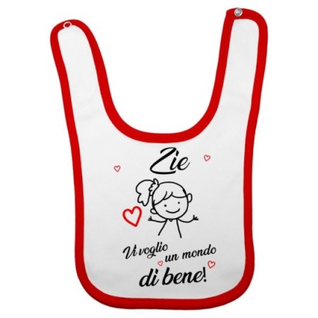Bavaglino neonato zio zii ti voglio vi voglio un mondo di bene Per gli zii