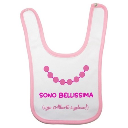 Bavaglino neonata personalizzato  nome sono bellissima e...