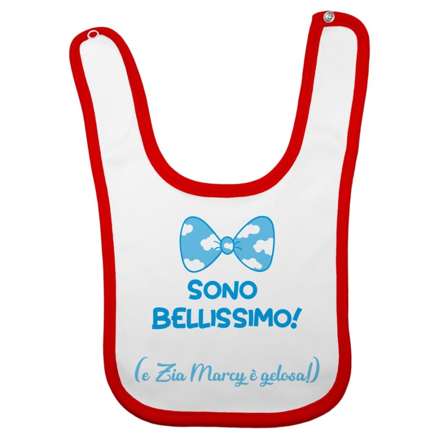 Bavaglino neonato personalizzato  nome sono bellissimo e zia è gelosa Per gli zii