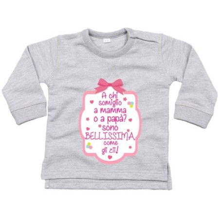 Felpa neonato a chi somiglio a mamma o papà? sono...